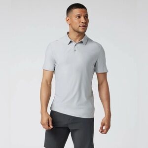 Vuori Strato Tech Polo Platinum Heather- Men's Large NWOT